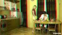 blonde babe waiting for anaglyph sex