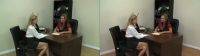 MILF boss and secretary at their desk in real 3D for XXX job interview