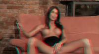 topless nessa devil masturbating while smoking in real 3-d