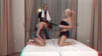 anaglyph 3d babes fighting and pulling hair during erotic catfight