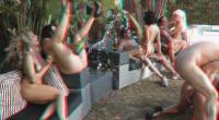 stereoscopic champaign squirting during orgy in front of the 3d camera
