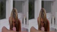 3D TV deepthroat blowjob by sexy blonde pornstar Amy Brook while she sits in the hottub