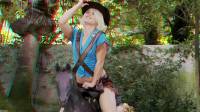 sexy blonde pornstar ash hollywood riding on a fake horse in real 3-d
