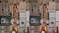 horny teen in white sports dressing in side by side 3d