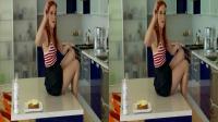 SBS HD 3D redhead cutie on kitchen counter