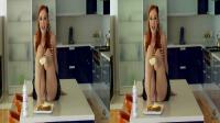 sexy redhead foot fetish playing with food in true color 3D fetish XXX