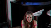 hot coed kneeling in front of you during anaglyph sex scene