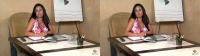 slutty businesswoman by her desk in SBS 3D