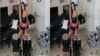 stereoscopic drummer chick in sexy lingerie