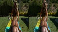 side-by-side 3d outdoors reverse cowgirl fucking on the grass