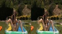 crossview 3d Nikki Sexx playing with herself on a water slide