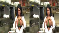 3D TV masterchef MILF sticking a cucumber between her massive mammals