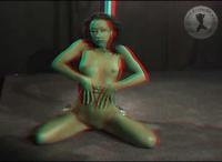 stereoscopic stripper poledancing and teasing the 3d camera with her naked skin