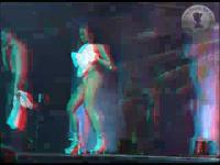 anaglyph 3d high heeled chick on the stage