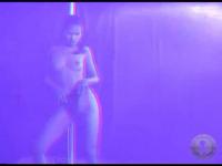 hot topless indonesian girl stripping by stripper pole during erotic 3d act
