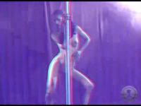 red cyan 3d naked club babe dancing