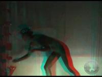indian babe playing with hot water in red cyan 3d