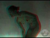 indian babe wet and wild in the shower in anaglyph 3D