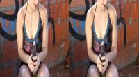 crosseyed 3d babe applying a condom to a beer bottle