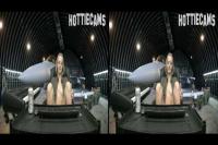 blonde army secretary mastubates in aircraft hangar in true color 3-D