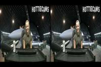 3D TV blonde army babe Jenna Suvari by a fighter jet