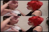 amateur lesbians foreplay in over under 3-D