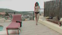 anaglyph 3d erotic model posing outdoors