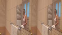 granny entering bathroom in sexy lingerie in SBS HD 3D