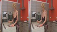 granny in sexy lingerie in her kitchen in SBS 3D