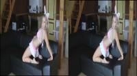 horny babe Morgane in sexy bunny suit in real true color 3d