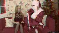 white chick and santa clause in anaglyph 3d