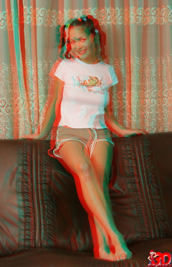 3d sexy redhead coed on the couch