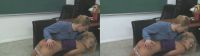rough spanking by two sexy blonde babes in SBS 3-D