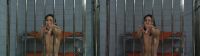 brunette naked behind bars in side-by-side 3d