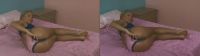 blonde bimibo pulls her panties away in side by side 3d