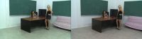 blonde slut ask teacher for a grade raise in SBS 3-D