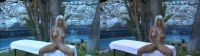 crossview 3d sexy tanned bigboobed blonde naked by the pool