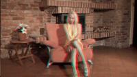 stereoscopic horny babe Carla Cox making solo 3d movie