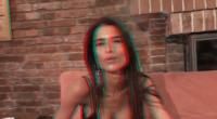 stereoscopic smoke blowing brunette babe