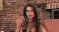 anaglyph 3d nessa devil smoking a cigarette in red and cyan