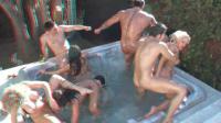 many babes fucking in the pool in orgy in real 3d
