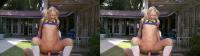 SBS 3D sexy blonde cheerleader POV fucking jock on the grass POV style