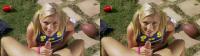 POV blowjob by horny cheerleader in true color 3D