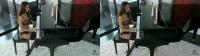 true color 3d brunette babe April O Neil playing the piano in sexy lingerie and high heels