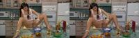 pigtailed brunette cutie Bettina Dicapri using a lollypop as a toy in true color 3d porn