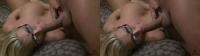3D TV chick sucks the last drop of cum after getting splattered on her glasses