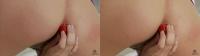 Danica Dillon putting a strawberry in her ass in SBS 3D