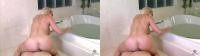 Big ass blonde MILF Diamond Foxx fucking dude by the bathtub in crosseyed 3D