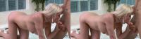 Diamond Foxx gives head on the side of the hottub in front of the 3D camera