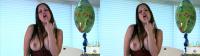 3D TV seductive brunette pornstar licking her finger